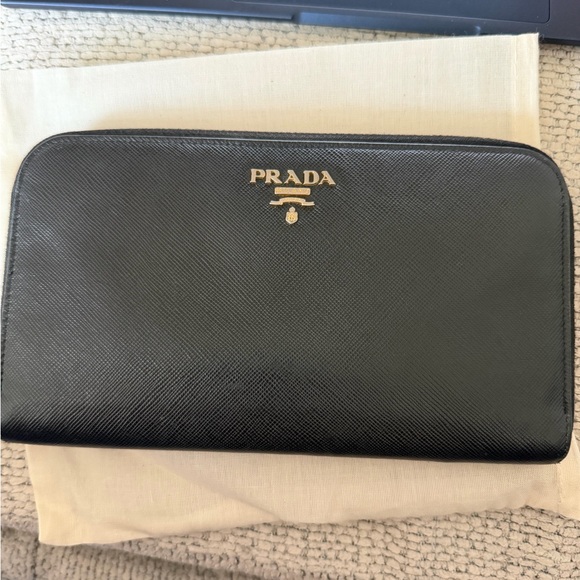 Prada Handbags - Prada Saffiano Leather Wallet - Black